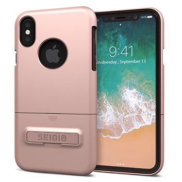 Seidio Surface with Kickstand for iPhone Xs/X (Rose Gold/Brown)